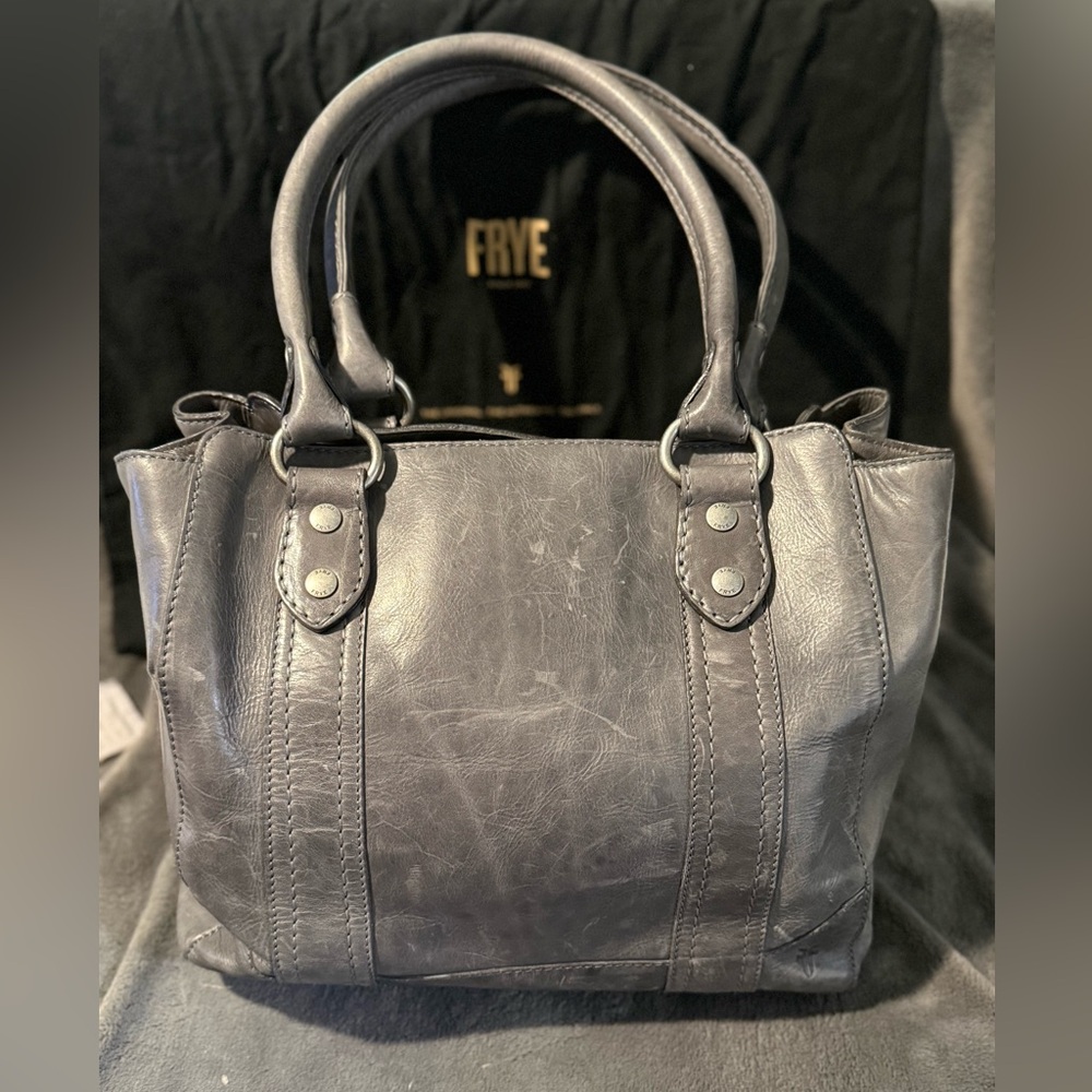 Frye Ice Gray Leather Satchel